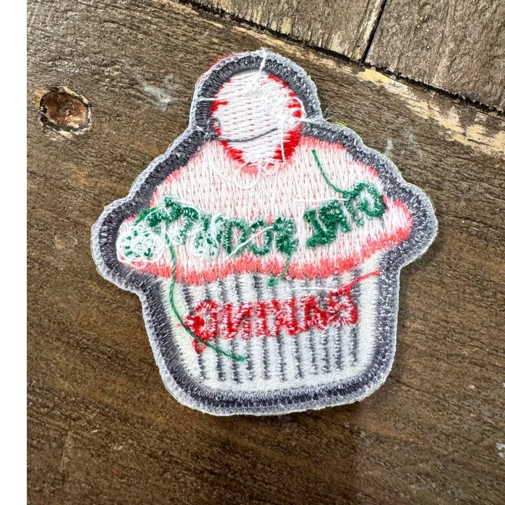 Vintage Girl Scouts Baking Cupcake Embroidered Fun Patch Girl Scouts Baking